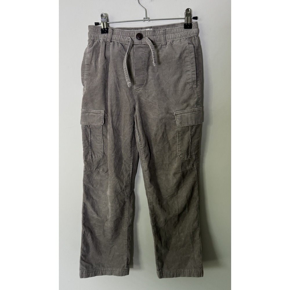 ABERCROMBIE Kids  Cargo Corduroy Baggy Pants‎ Boys Size  9-10 Tan Grey Skater